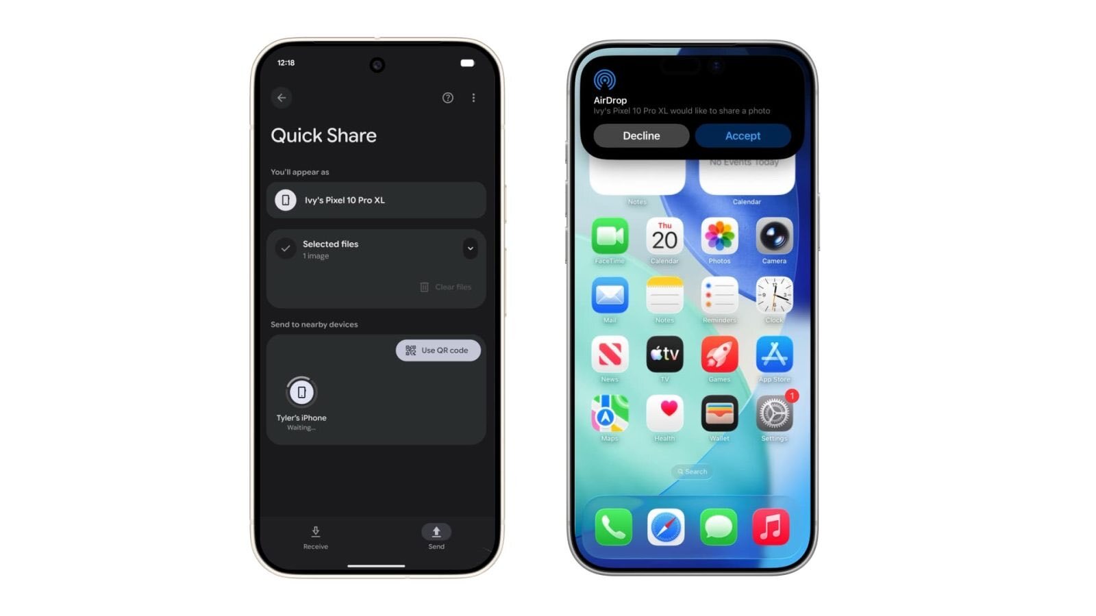Android dapat mengirim file ke iPhone dengan Quick Share.