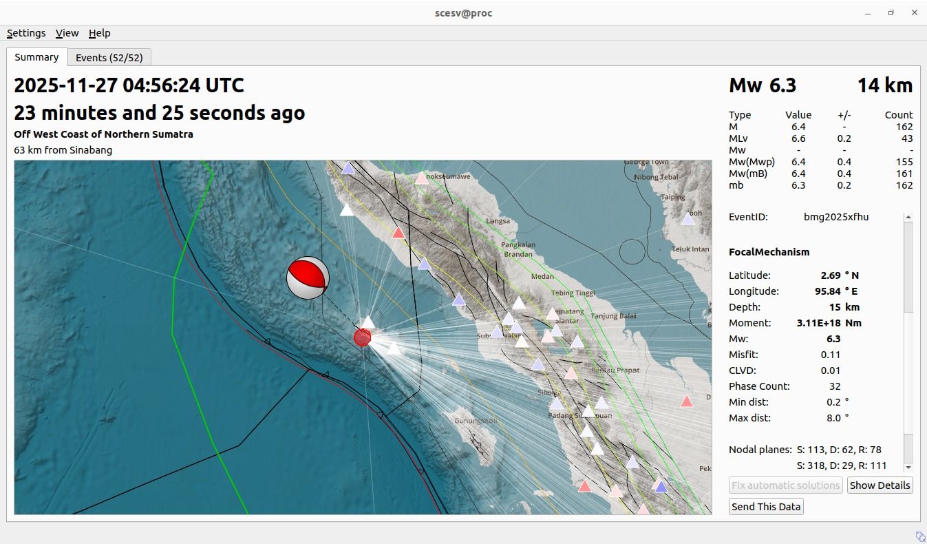 Pusat titik gempa Megathrust di Aceh, kemerin. F CNBC Indonesia