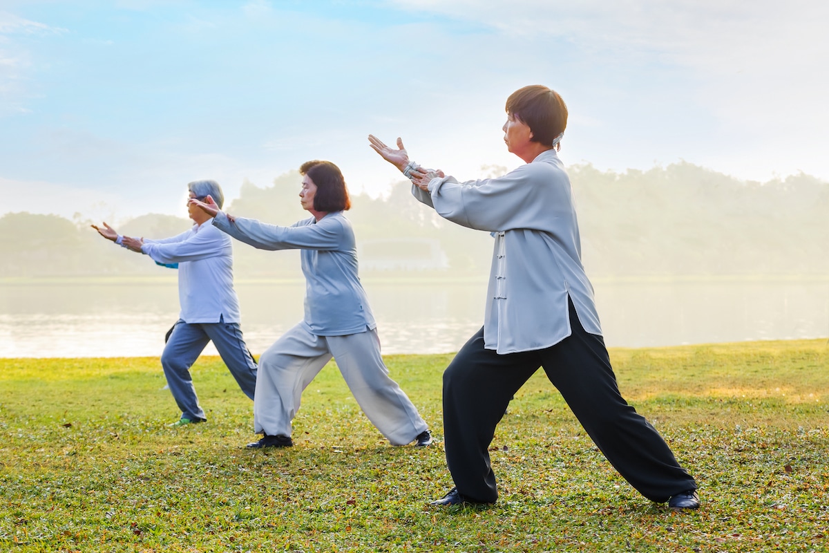 ILUSTRASI gerakan Tai Chi.