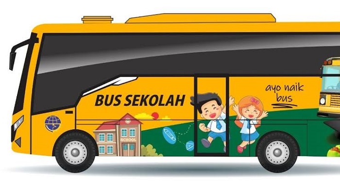 Ilustrasi bus sekolah