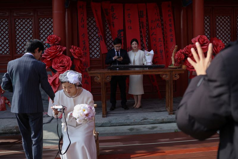 SUASANA pernikahan di Beijing, Tiongkok, Oktober lalu.