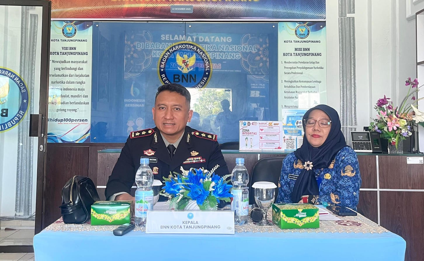 Kepala BNN Kota Tanjungpinang AKBP Mohammad Dafi Bastomi menyampaikan data rehabilitasi pecandu narkoba di wilayah Tanjungpinang.