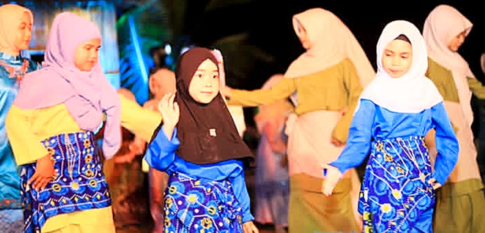 SEKELOMPOK anak-anak pegiat seni sedang berlenggak lenggok menari dalam kegiatan Gowoi Pusake. F Prengky untuk Batam Pos