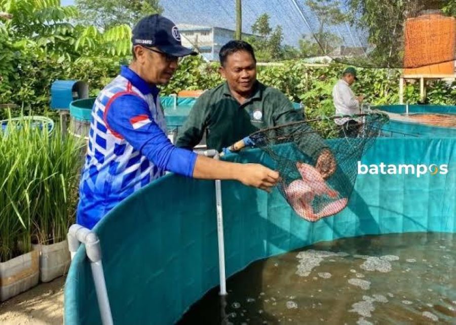 Kepala Dinas Perikanan Kota Batam Kota Batam, Yudi Admajianto mendorong transformasi ekonomi melalui budidaya ikan sistem bioflok. Foto. Rengga Yuliandra/ Batam Pos