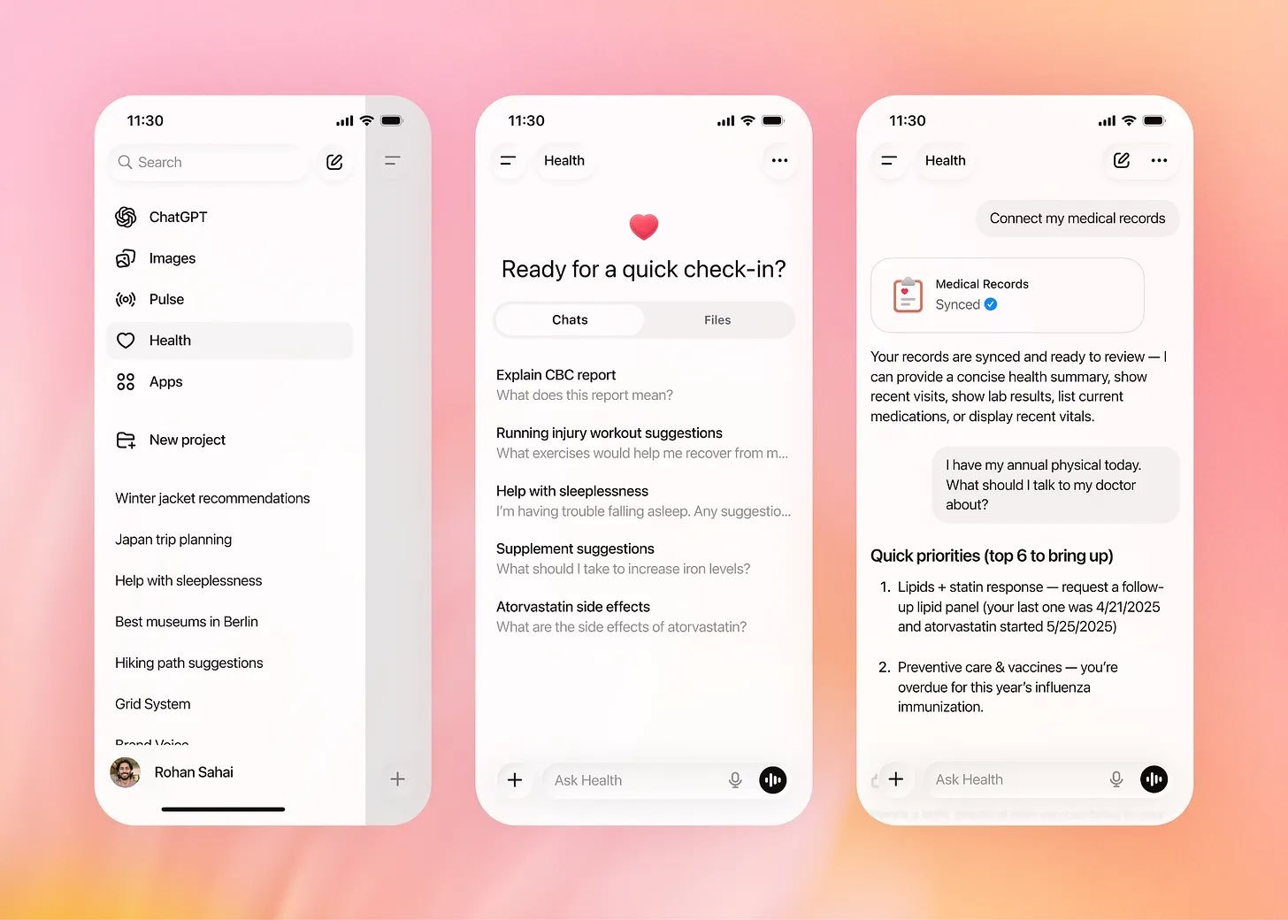 OpenAI meluncurkan ChatGPT Health untuk pengguna yang ingin mengetahui informasi dan data kesehatan.