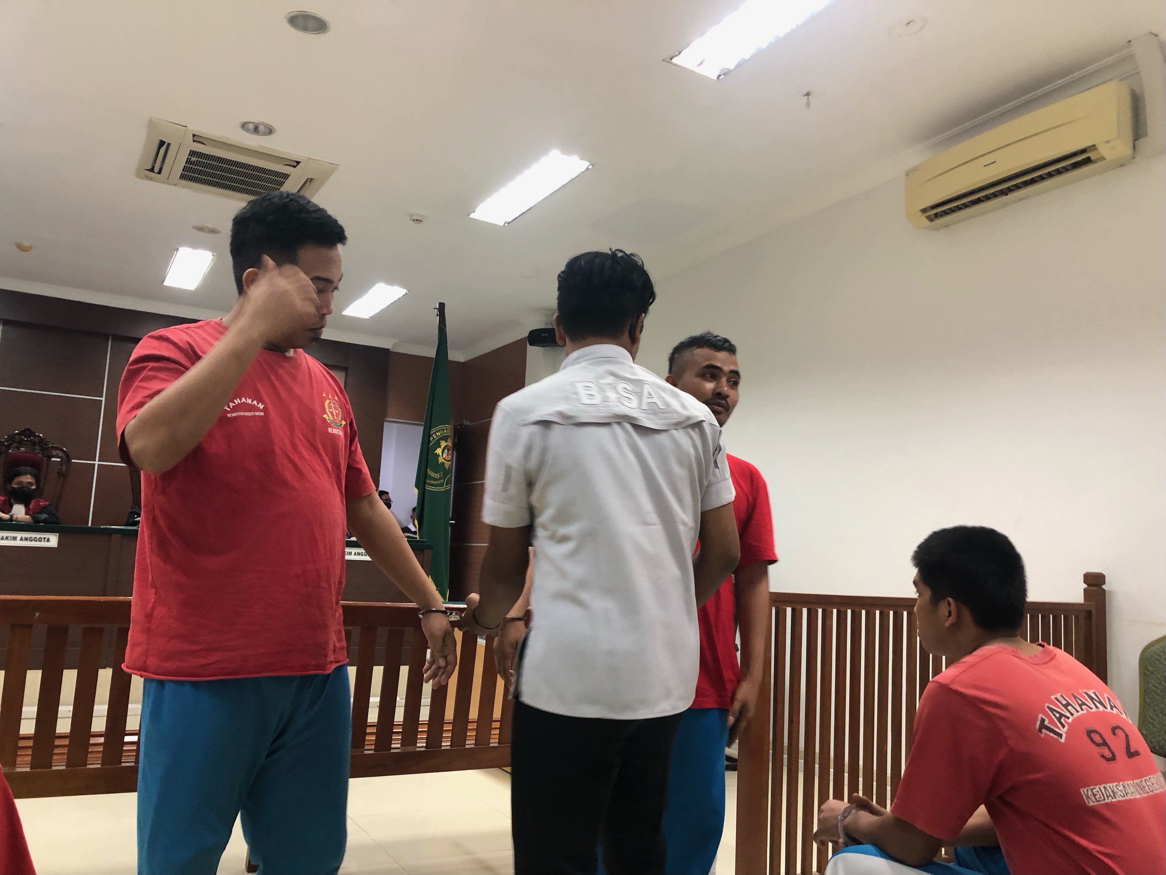 Pengedar sabu di telaga punggur menjalani sidang di PN batam, Senin (20/1/2026)