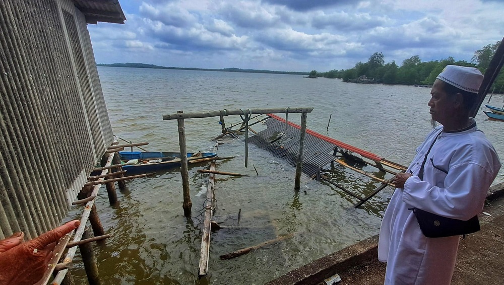 Lokasi Imran, warga Kampung Tembeling, diterkam buaya di perairan dekat rumahnya, Jumat (16/1). F. Slamet Nofasusanto/Batam Pos