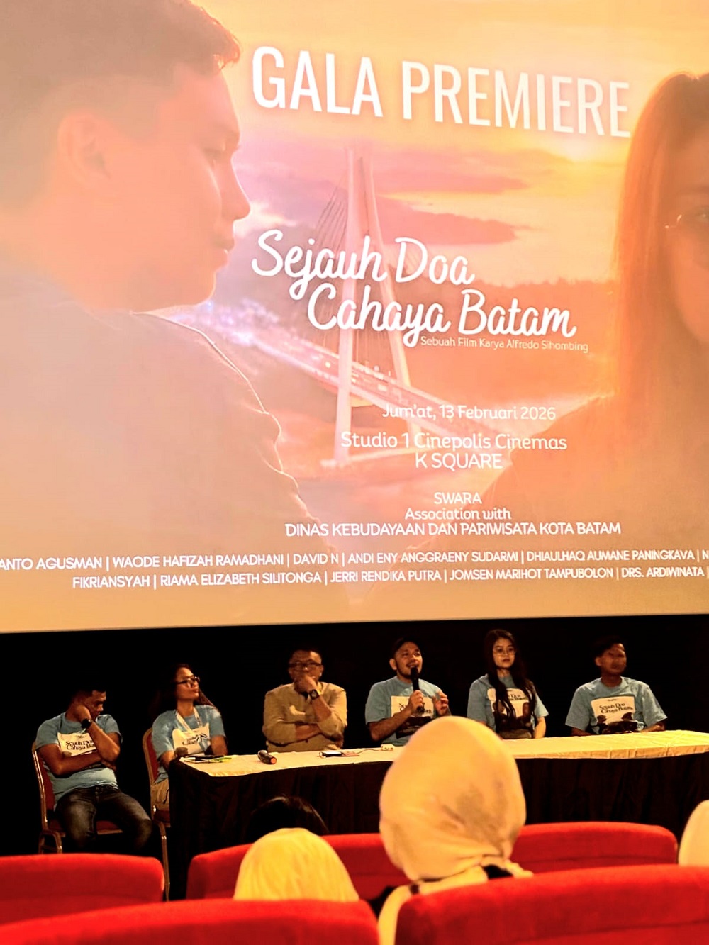 Acara gala premier film Sejauh Doa Cahaya Batam di Bioskop Cinepolis K-Square Batam, Jumat (14/2/2026). F. Disbudpar untuk Batam Pos