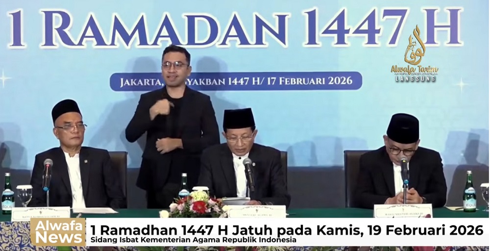 Menteri Agama, Nasaruddin Umar memimpin sidang isbat (penetapan) 1 Ramadan 1447 H di Hotel Borobudur, Jakarta, Selasa (17/2/2026).