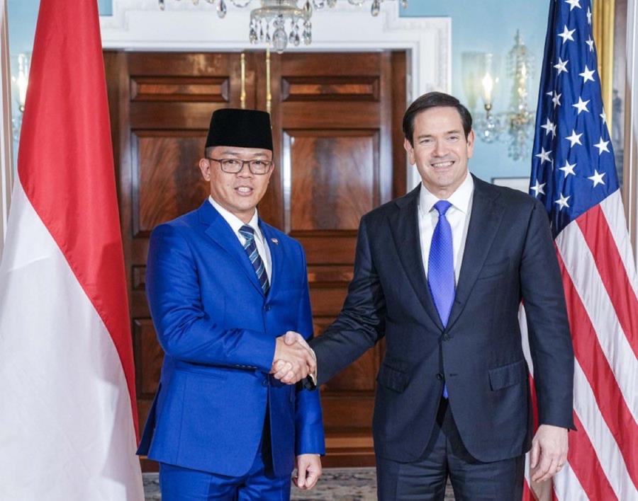Menlu RI Sugiono dan Menlu AS Marco Rubio saat pertemuan di Washington DC, Amerika Serikat, kemerin. F US Department of State untuk Batam Pos