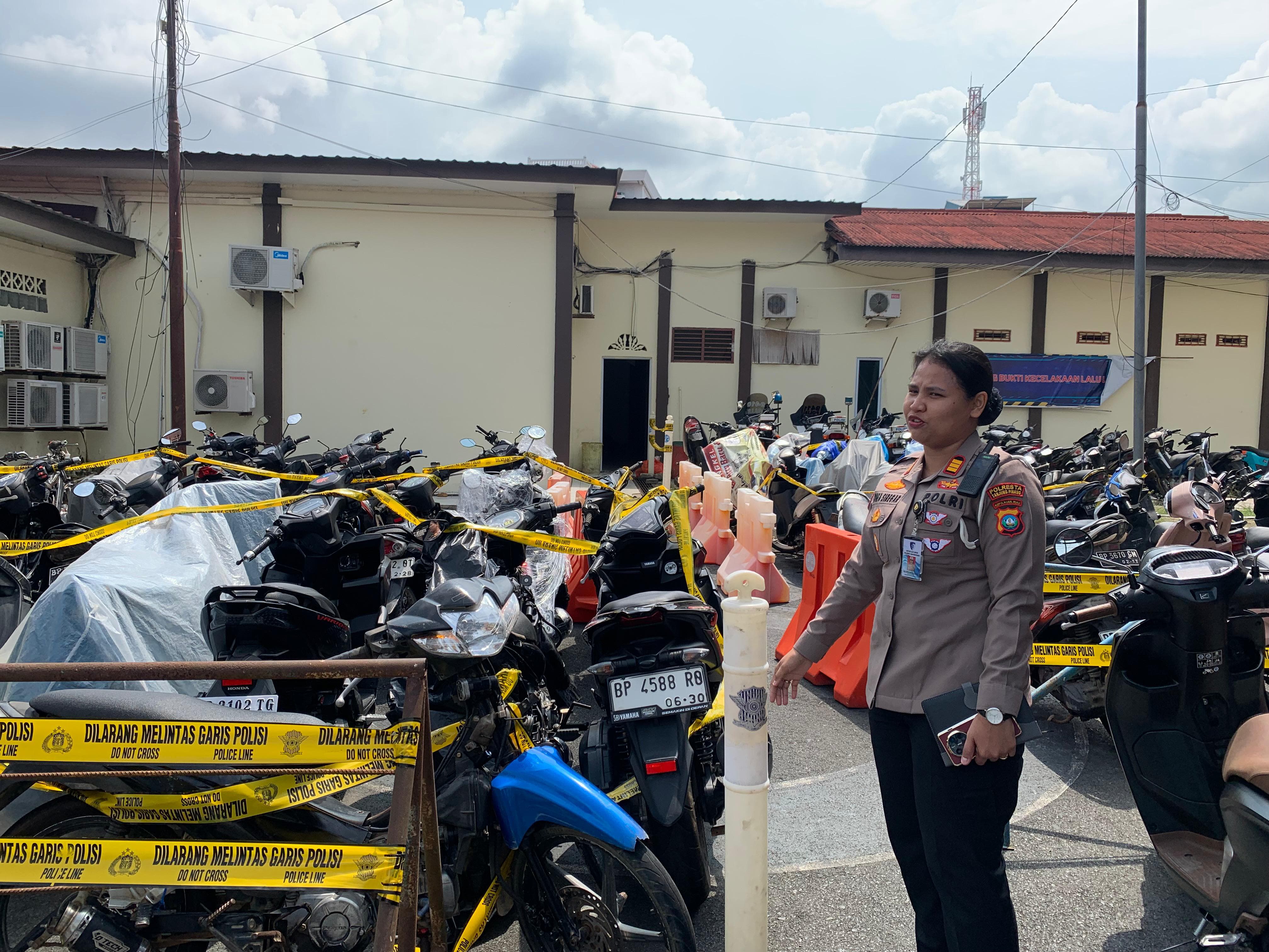 Puluhan sepeda motor terlibat balap liar saat Ramadan 2026 disita Polresta Tanjungpinang. F. Mohamad Ismail/Batam Pos