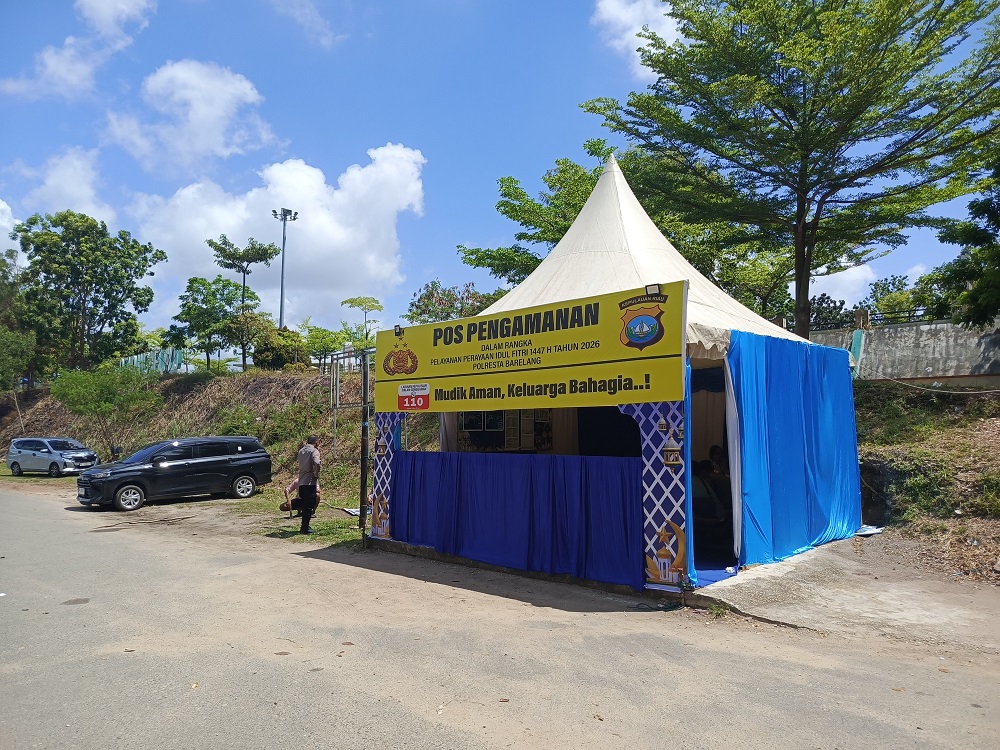 Pos pengamanan Lebaran di Jembatan I Barelang. F. Eusebius Sara/Batam Pos