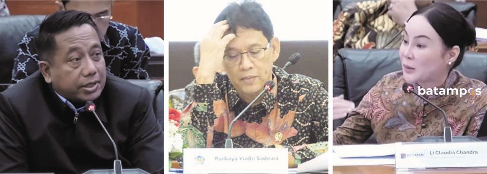 (Kiri) Pimpinan PSN Wiraraja, Ma&rsquo;ruf Maulana. (Tengah) Menteri keuangan, Purbaya Yudhi Sadewa. (Kanan) Wakil Kepala BP Batam, Li Claudia Chandra. Foto-foto: Video Youtube Kemenkeu RI