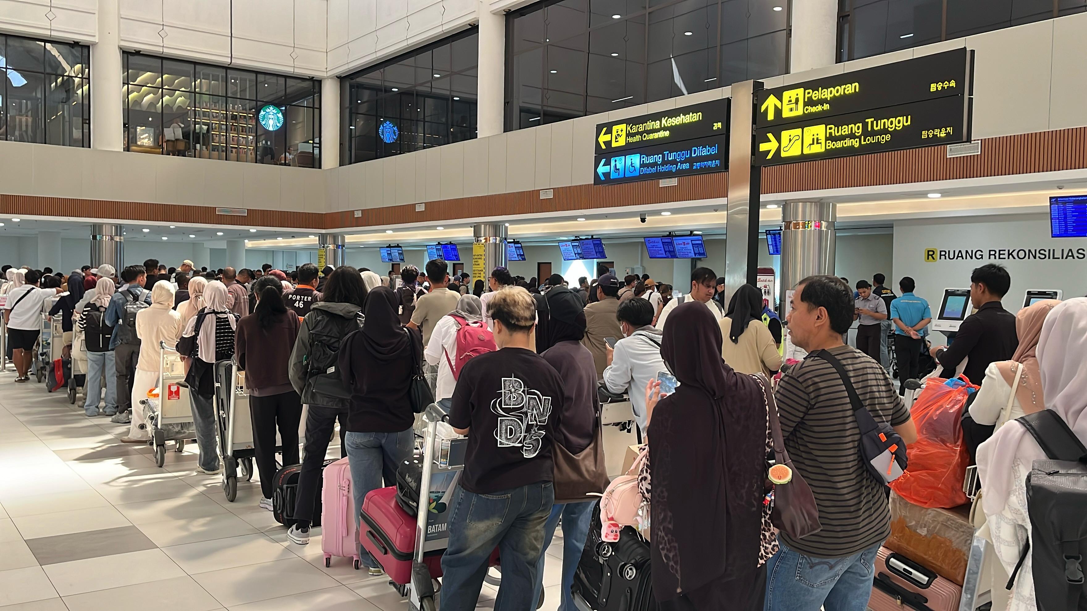 Suasana di Bandara Hang Nadim Batam usai momen lebaran.