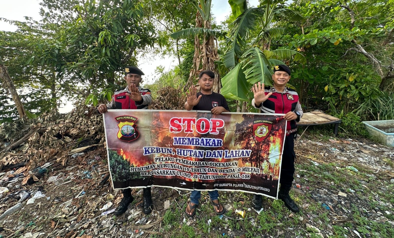 Satgas Karhutla Tanjungpinang Barat resmi dibentuk. Fokus pada percepatan penanganan kebakaran. F. Humas Polresta Tanjungpinang