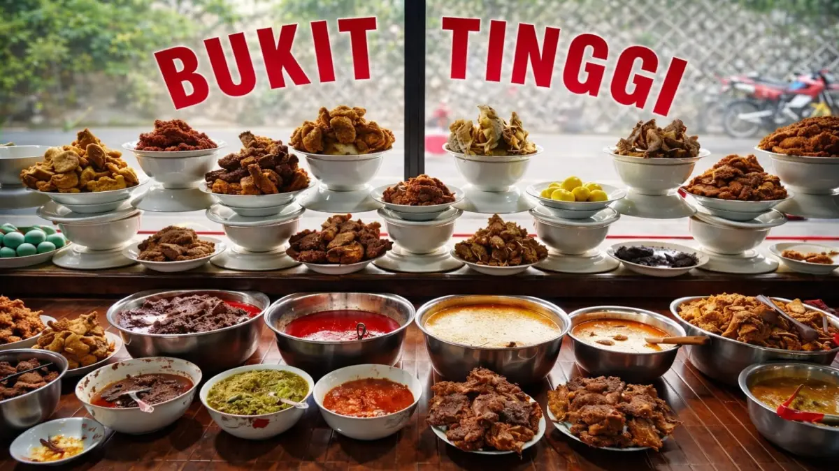 ILUSTRASI rumah makan Padang khas Bukit Tinggi. F AI