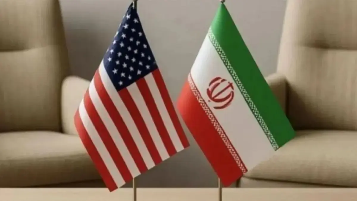 Bendera nasional Amerika Serikat dan Republik Islam Iran. F. Istimewa
