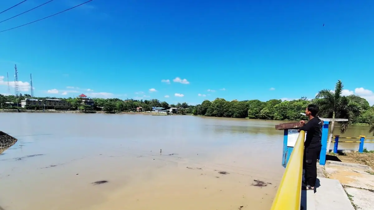 Waduk Sei Gesek di Kecamatan Toapaya, Bintan terlihat terisi air lagi setelah hujan, Senin (6/4/2026). F.Slamet Nofasusanto/Batam Pos