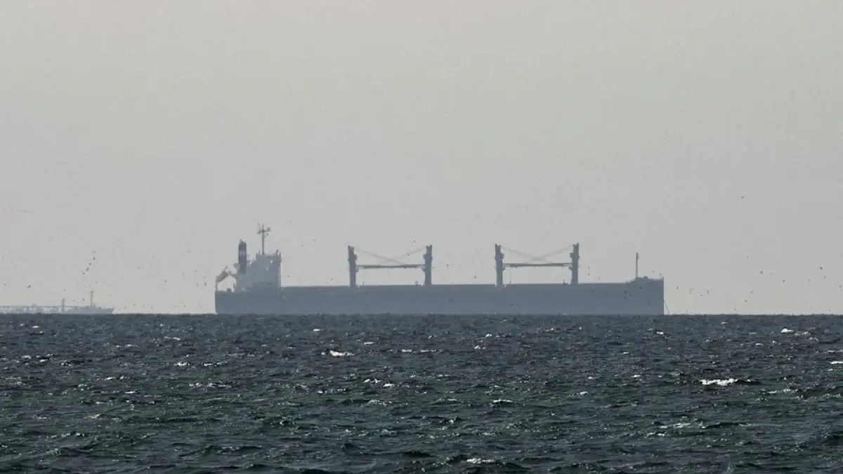 SEBUAH kapal kargo melintas di Selat Hormuz, Iran di Tengah memanasnya perang Iran dengan Amerika Serikat, 11 Maret 2026 lalu. F USA Today
