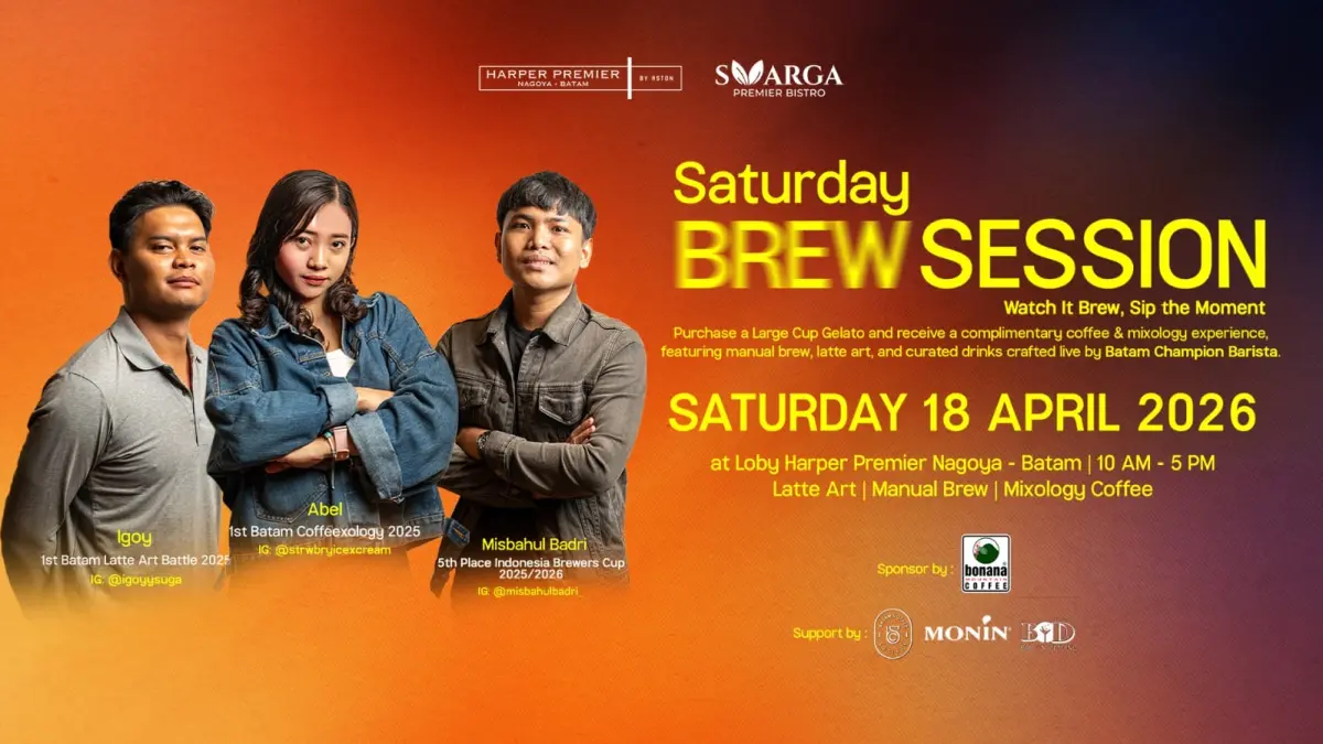 SATURDAY Brew Session bersam tiga barista berprestasi di Harper Premier Hotel Nagoya. 