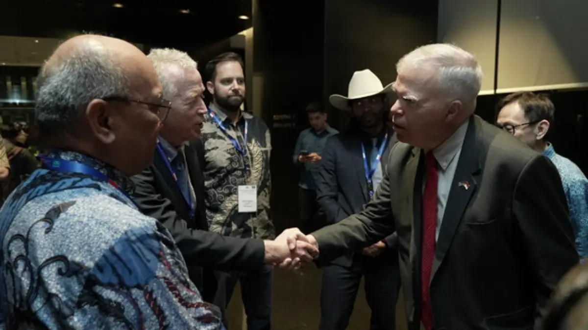 DIPLOMAT AS Peter M Haymond saat event kerjasama keamanan dan teknologi maritim di Jakarta beberapa waktu lalu. F Rifky Suryadinata/ US Embassy Jakarta untuk Batam Pos