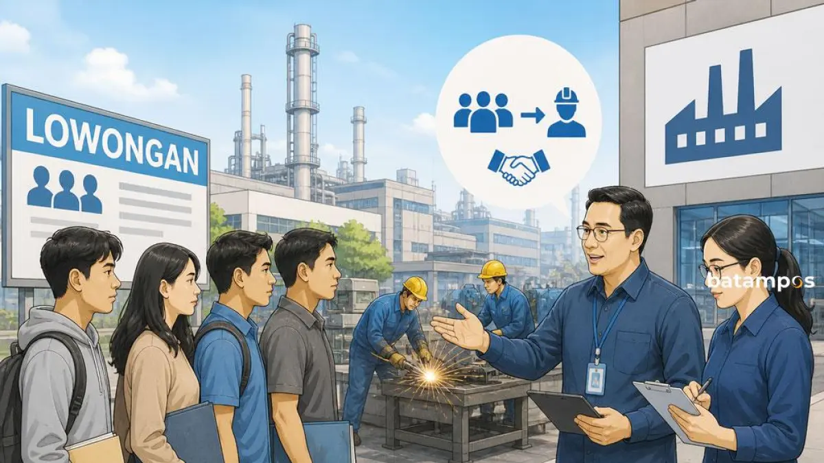 ILUSTRASI pendataan lowongan kerja oleh Disnaker ke sejumlah industri. Foto: ChatGPT