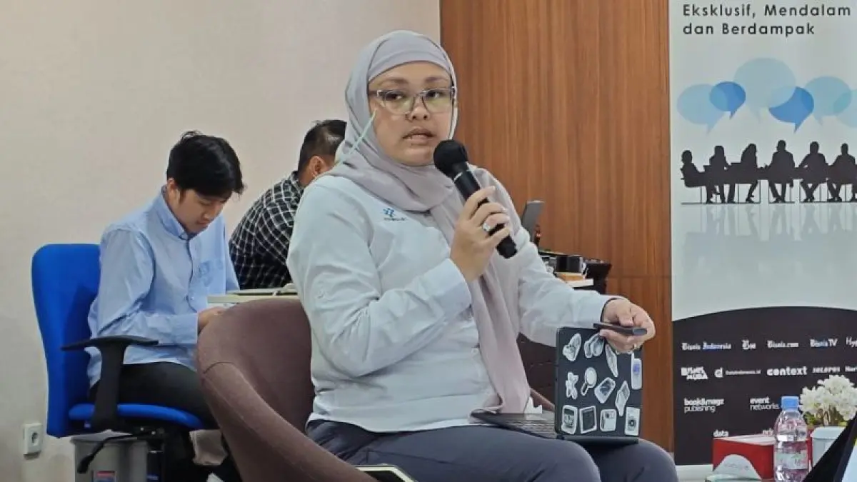 
Sekretaris Direktorat Jenderal Pengawasan Ruang Digital Kemkomdigi Mediodecci Lustarini menyampaikan paparan dalam acara diskusi dengan tema “Dunia Digital Anak di Media Sosial, Seberapa Aman?” di Jakarta Pusat, Senin (4/5/2026). F Farhan Arda Nugraha/ANTARA