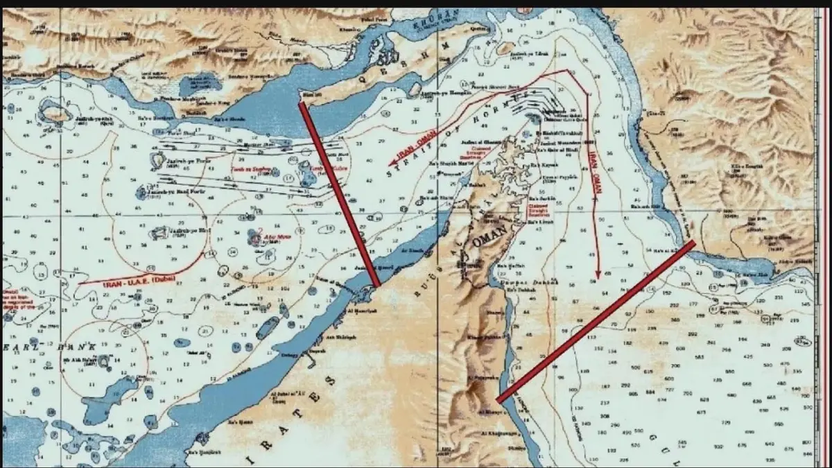 Iran umumkan peta baru Selat Hormuz. (x.com/DropSiteNews)