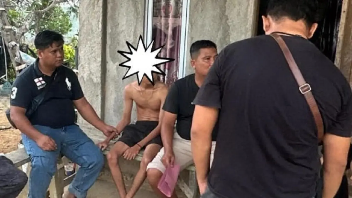 Polisi menangkap pelaku dugaan pencabulan terhadap bocah berusia 13 tahun di Desa Lancang Kuning, Kecamatan Bintan Utara, Minggu (3/5/2026). F. Kiriman Wisuda untuk Batam Pos