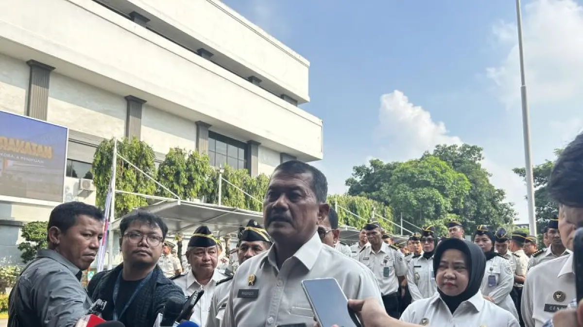 Dirjen Pemasyarakatan Kementerian Imigrasi dan Pemasyarakatan Mashudi memberikan keterangan kepada wartawan usai apel ikrar zero Halinar di Kantor Ditjenpas, Jakarta, Kamis (7/5/2026). (ANTARA/Laily Rahmawaty)