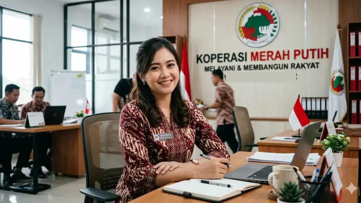 Ilustrasi seorang manajer koperasi merah putih. Manajer Koperasi Merah Putih. (foto diolah dengan AI)