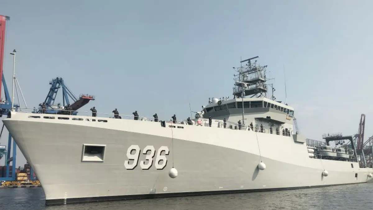 KRI Canopus-936 di dermaga Kolinlamil Jakarta, Senin (11/5/2026). ANTARA/Walda Marison 
