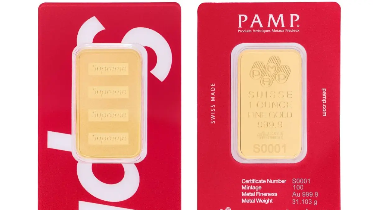 Supreme rilis gold bar emas asli. (x.com/ComplexStyle)