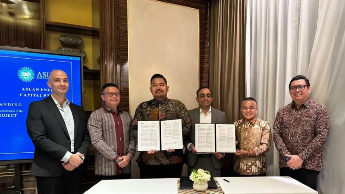 Penandatanganan Memorandum of Understanding (MoU) Aslan Energy Capital (AEC) dengan PT Bangun Palu Sulawesi Tengah (BPST) di Jakarta, Selasa (13/5/2026). (ANTARA/HO-Dokumentasi Pribadi) 