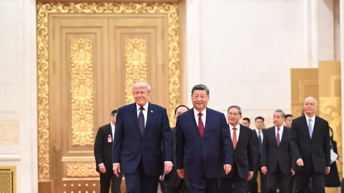 Presiden China Xi Jinping dan Presiden Amerika Serikat Donald Trump berjalan menuju ruang jamuan makan malam di Balai Besar Rakyat, Beijing, Kamis (14/5/2026) (ANTARA/HO-Kementerian Luar Negeri China)
Beijing (ANTARA) -
