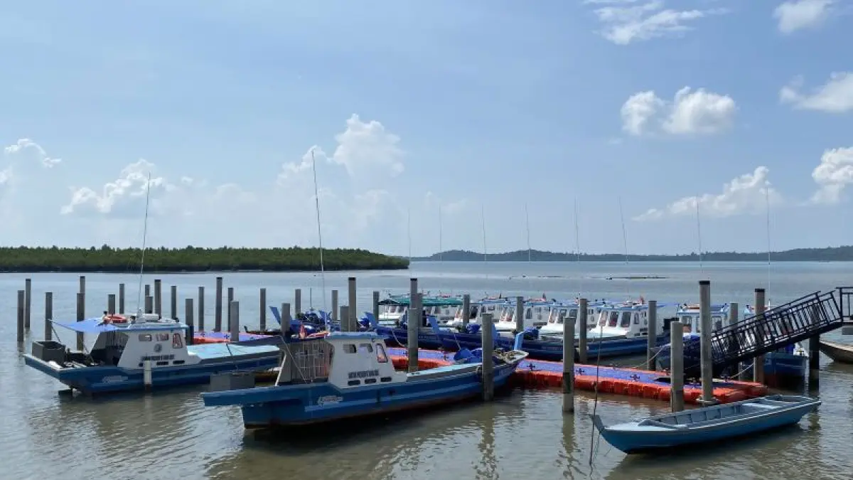 Tampak dermaga dan kapal nelayan di Kampung Nelayan Merah Putih Tanjung Banun Batam, Kepri (5/5/2026). (ANTARA/Amandine Nadja) 