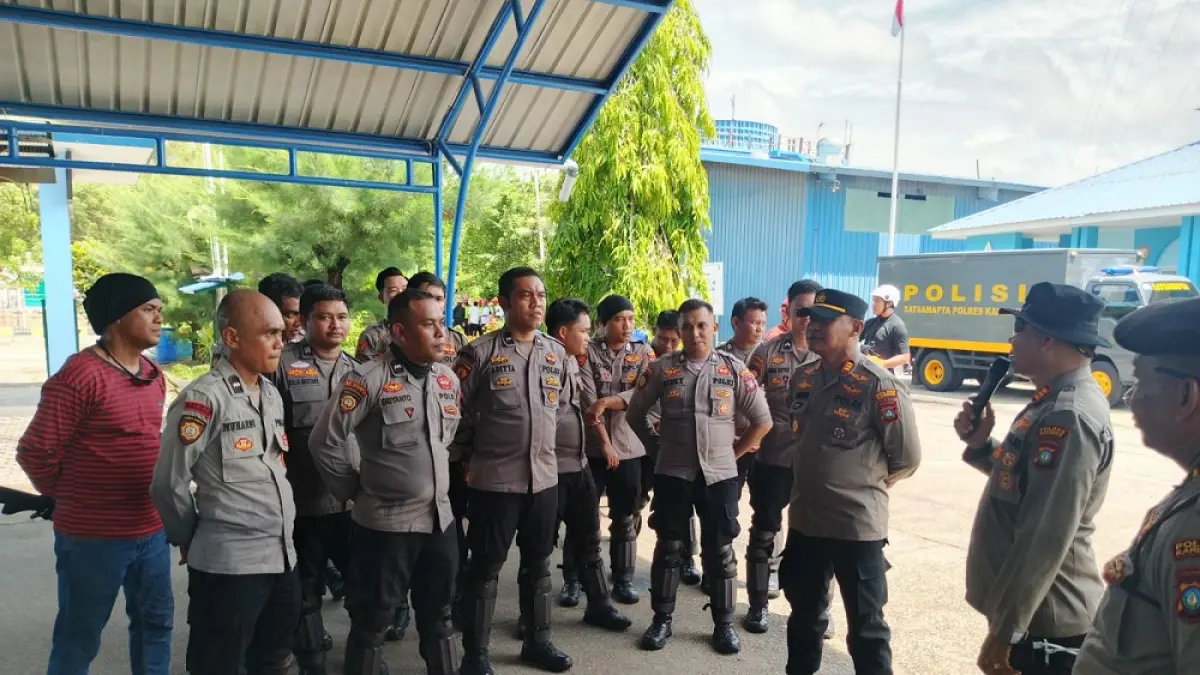 Simulasi penanganan dan pengamanan oleh Sat Samapta Polres Karimun di PLTU Tanjung Sebatak, Kecamatan Tebing. Foto: Istimewa 