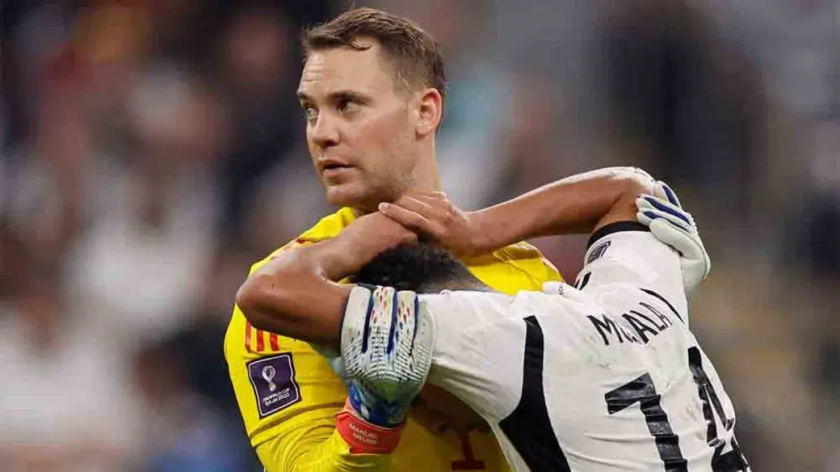 Kiper Jerman Manuel Neuer. ANTARA FOTO/REUTERS/Thaier Al-Sudani/rwa.