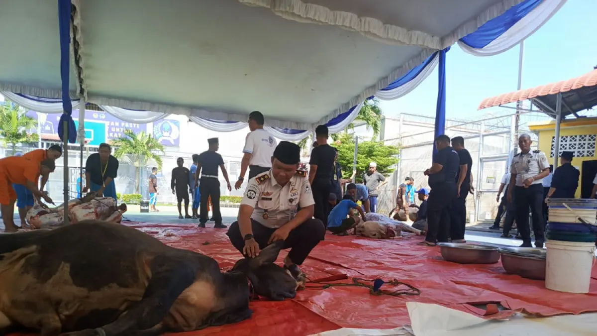 Suasana pelaksanaan kurban di Rutan Batam. F. Eusebius Sara / Batam Pos