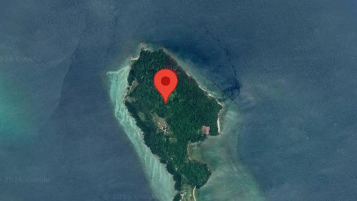 Pulau Katang di Kabupaten Lingga yang viral setelah ditawarkan untuk dijual melalui media sosial. Foto: Istimewa