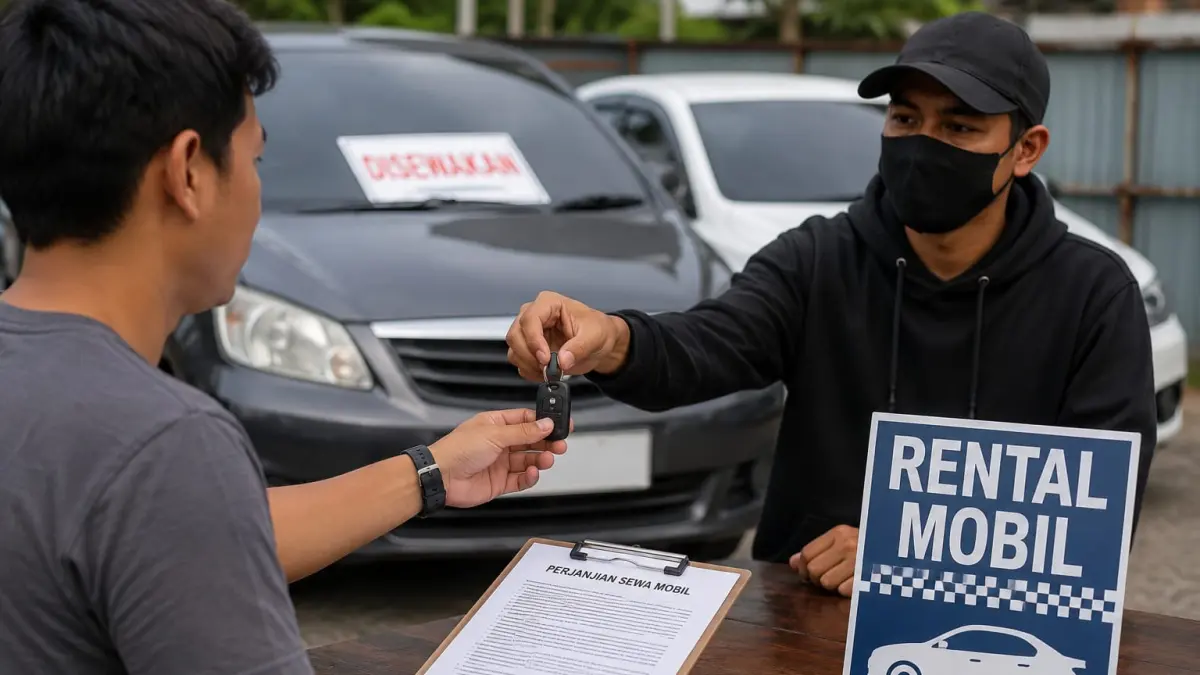 Ilustrasi penipuan berkedok rental mobil. F chatgpt