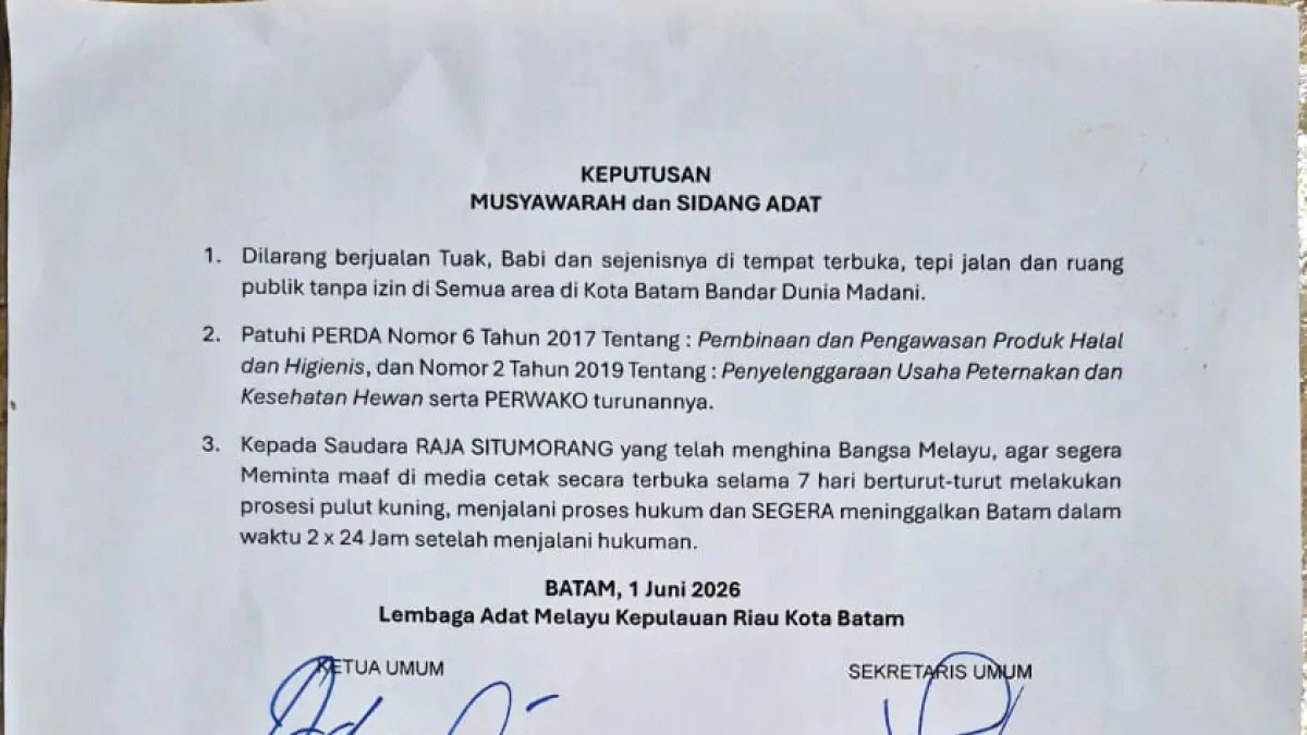 Pernyataan sikap LAM Kepri Kota Batam. MUI Batam bersama ormas dan organisasi paguyuban se-kota Batam.