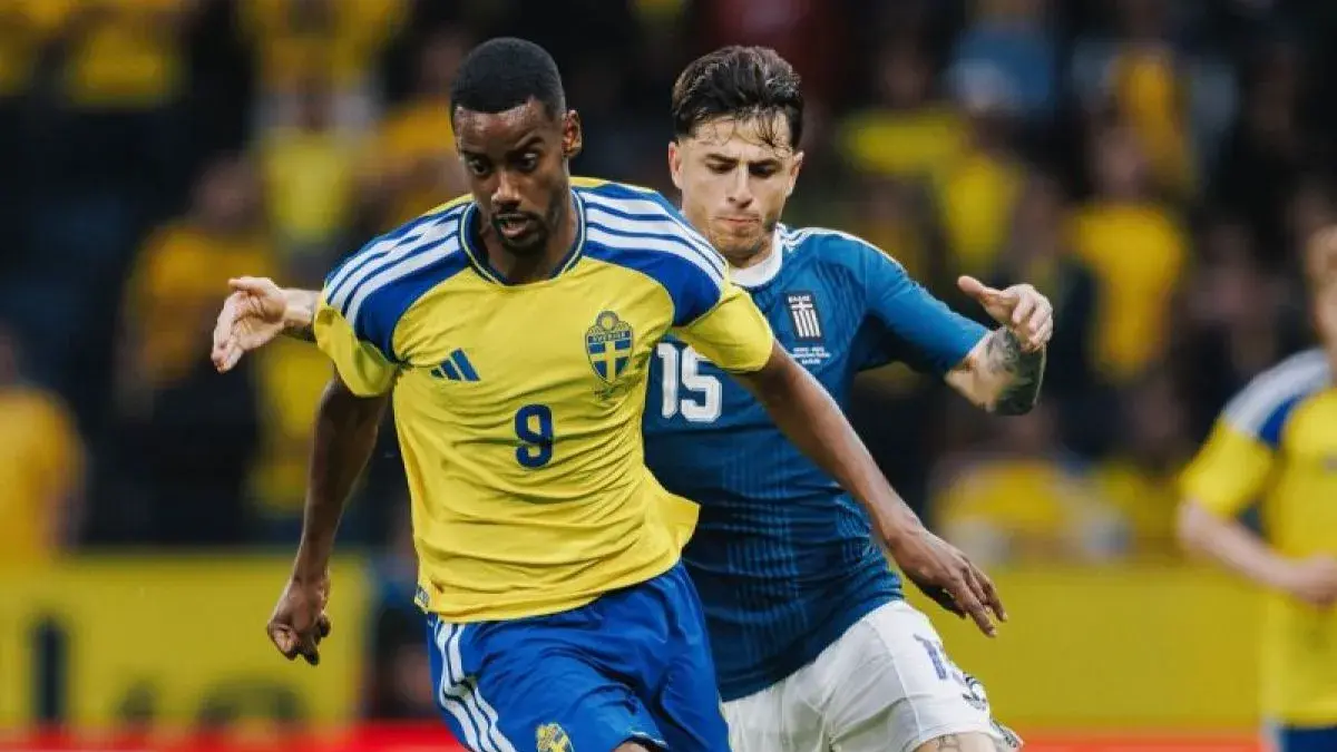 Timnas Swedia bermain imbang 2-2 lawan Yunani dalam laga uji coba di Strawbery Arena, pada Kamis (4/6/2026). x.com/svenskfotboll