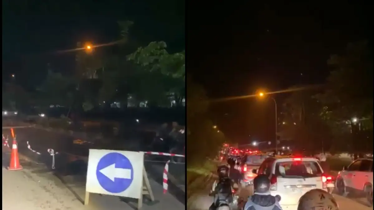Kendaraan mengantre di ruas Jalan S Parman, Kecamatan Sei Beduk, Batam, saat pekerjaan perbaikan jalan berlangsung. Aktivitas penambalan dan pelapisan ulang aspal di jalur Simpang Panbil-Piayu menyebabkan arus lalu lintas melambat, terutama pada jam pulang kerja.   F. Sya