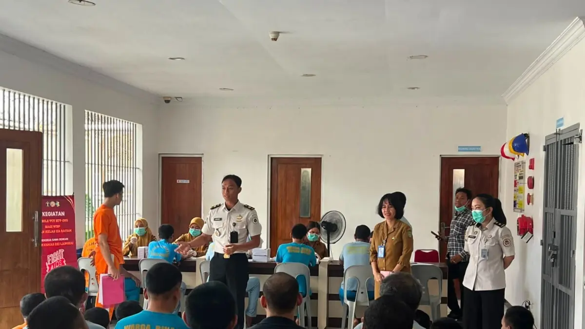 Warga Binaan Rutan Batam mengikuti Edukasi Kesehatan dan VCT Mobile. F.Fajar untuk Batam Pos 