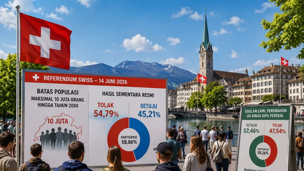Ilustrasi referendum nasional  warga Swiss. F. chatgpt.