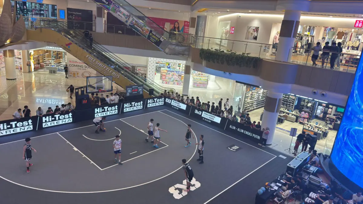 Turnamen 3X3 KSquare Series sebagai bagian dari rangkaian pemanasan menuju penyelenggaraan dua ajang basket dunia, FIBA 3X3 Women Series dan FIBA 3X3 World Challenge 2026.  F. Azis / Batam Pos