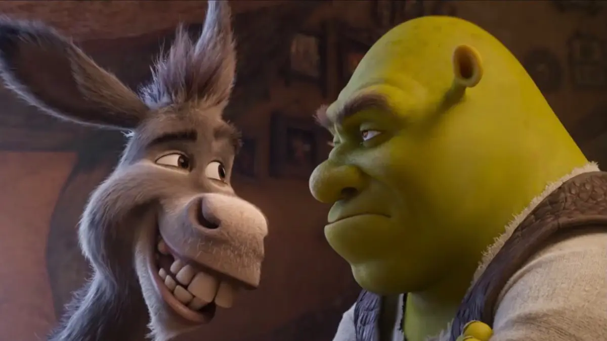 Donkey dan Shrek dalam trailer Shrek 5. (x.com/discussingfilm)