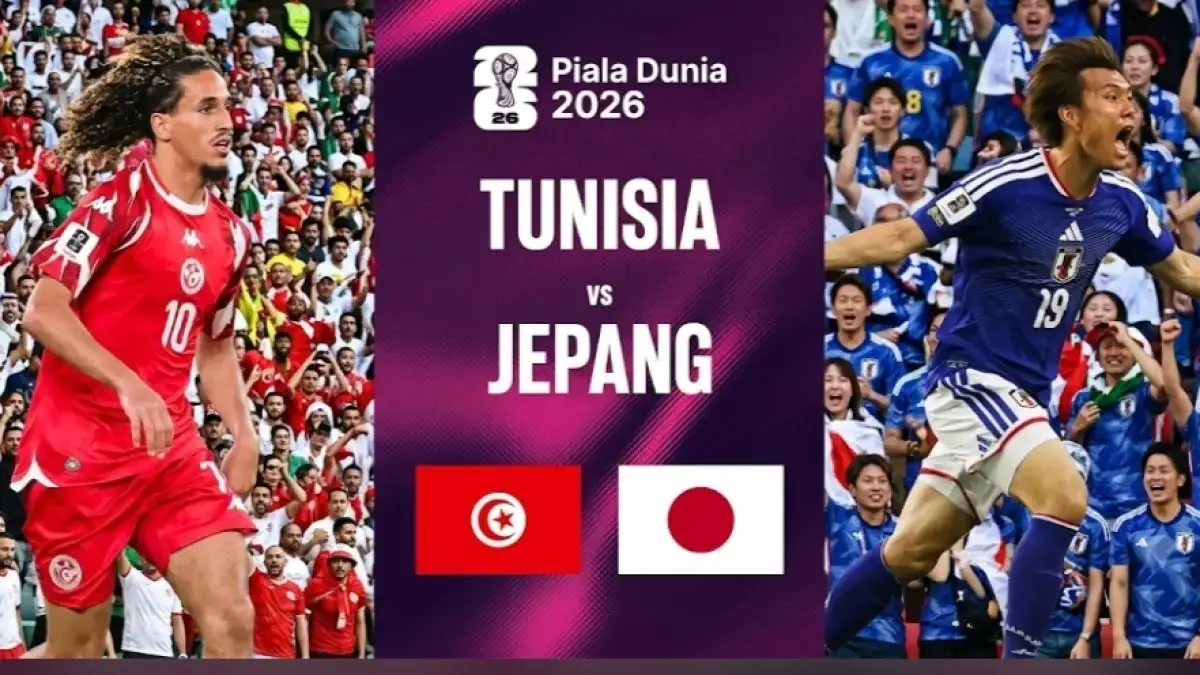Ilustrasi duel Jepang vs Tunisia. (Opta/Gemini AI)