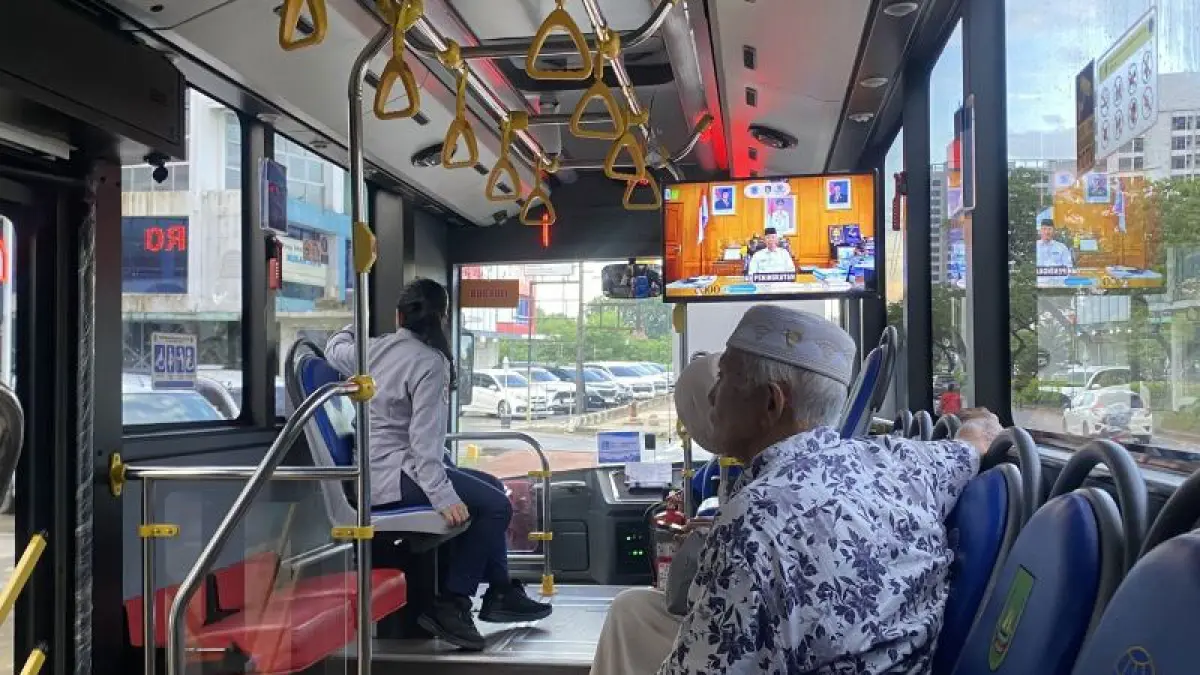  Suasana di dalam bus Trans Batam di Batam, Kepri (17/6/2026). (ANTARA/Amandine Nadja)
